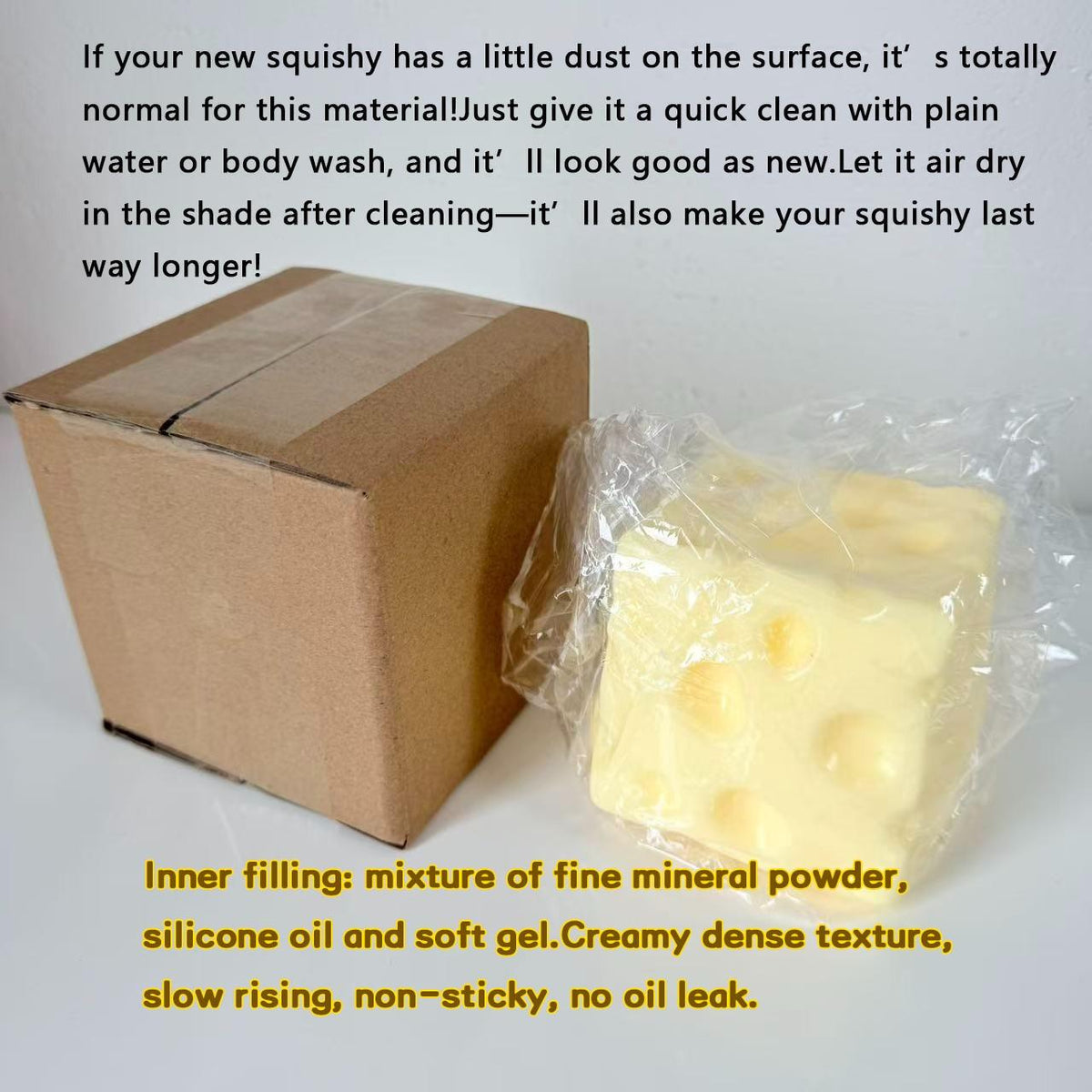 Moldable Jelly Cheese Squishy – 2.75 in